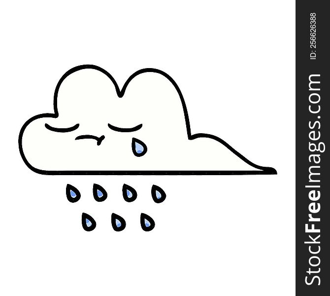Comic Book Style Cartoon Rain Cloud