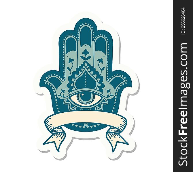 Tattoo Sticker With Banner Of A Hamza