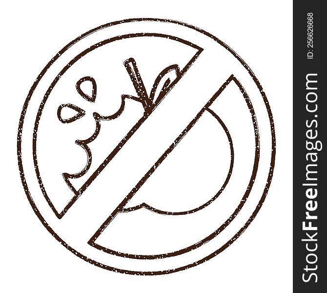 Food Ban Charcoal Drawing