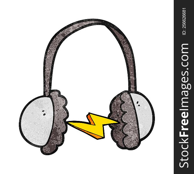 freehand textured cartoon headphones