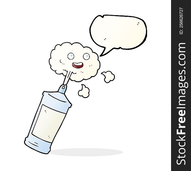 Speech Bubble Cartoon Spraying Whipped Cream
