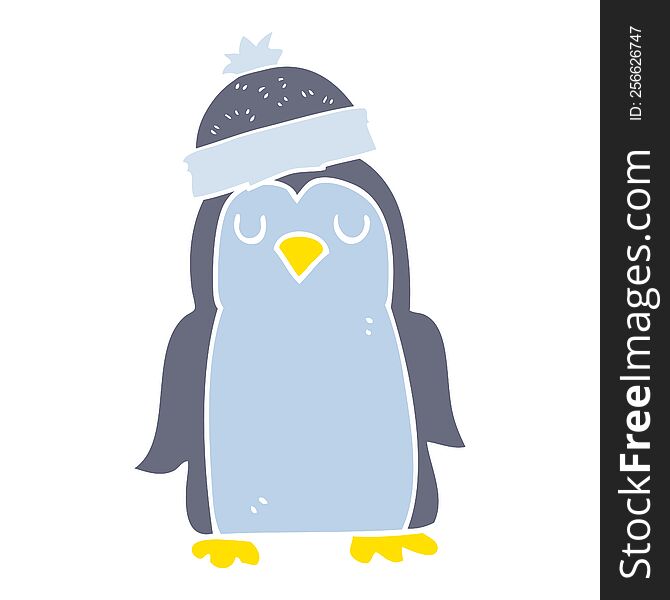 flat color illustration of penguin. flat color illustration of penguin