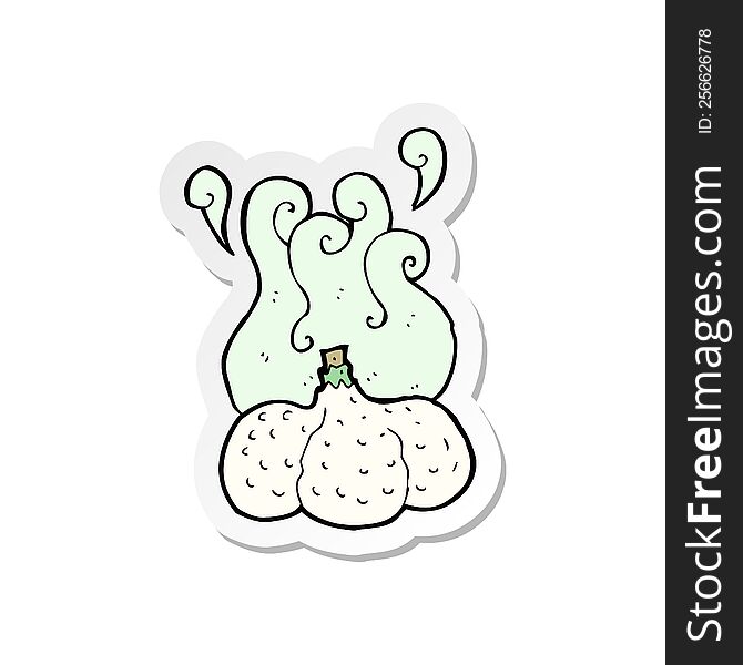 Sticker Of A Cartoon Garlic