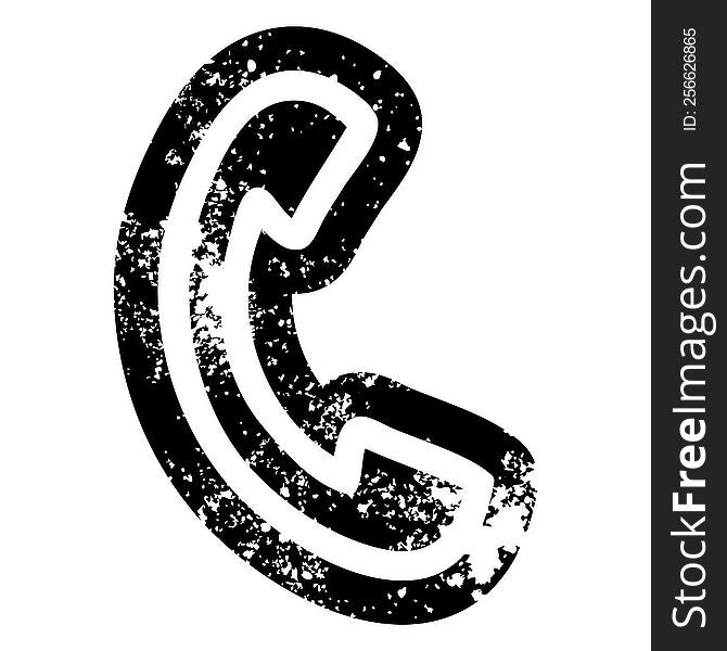 telephone handset distressed icon symbol