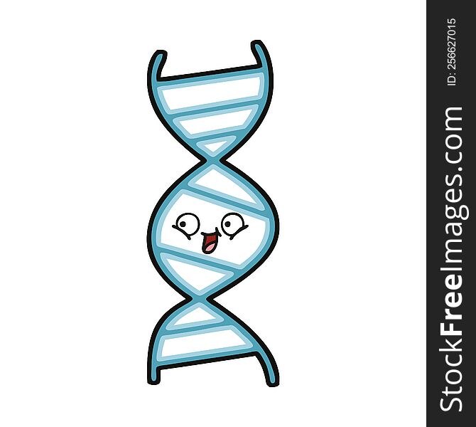 cute cartoon of a DNA strand. cute cartoon of a DNA strand