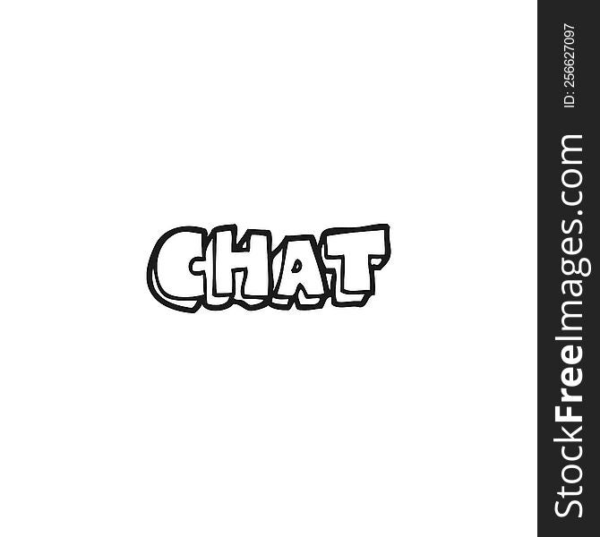 black and white cartoon chat symbol