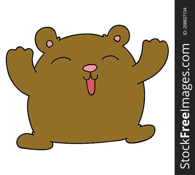 Quirky Hand Drawn Cartoon Funny Bear