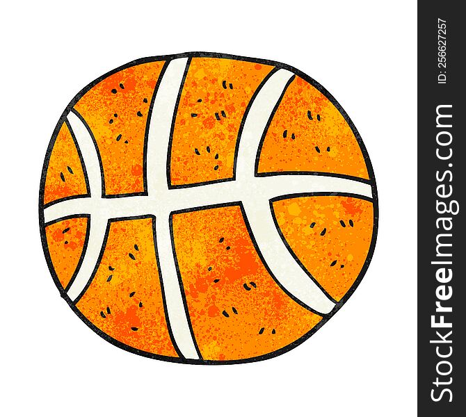 freehand textured cartoon basketball