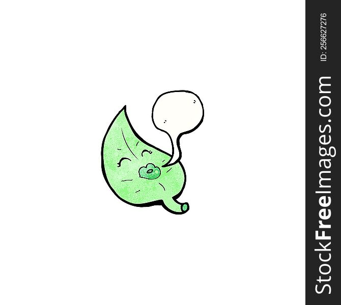 pretty leaf with speech bubble