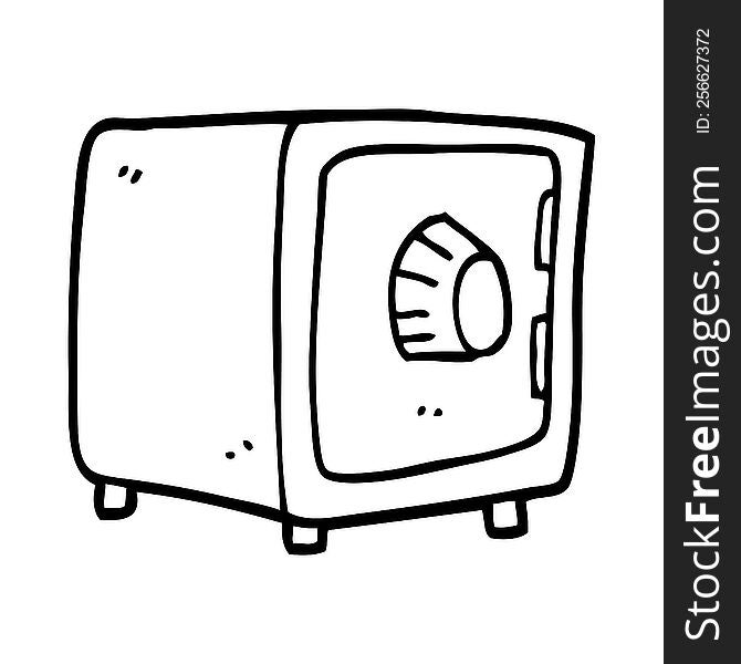 line drawing cartoon locked safe