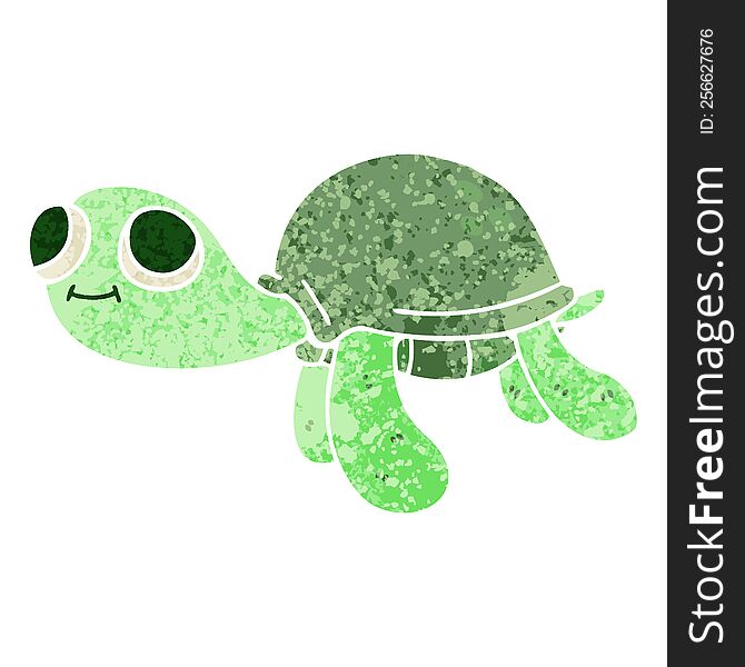 retro illustration style quirky cartoon turtle. retro illustration style quirky cartoon turtle