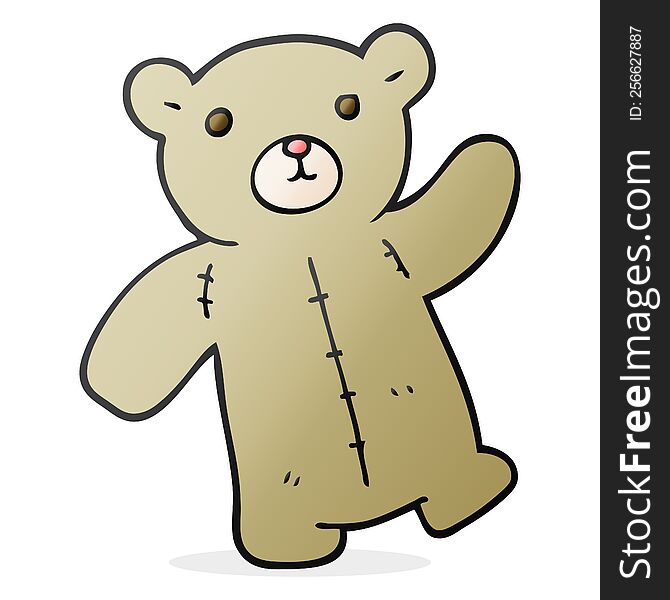 freehand drawn cartoon teddy bear