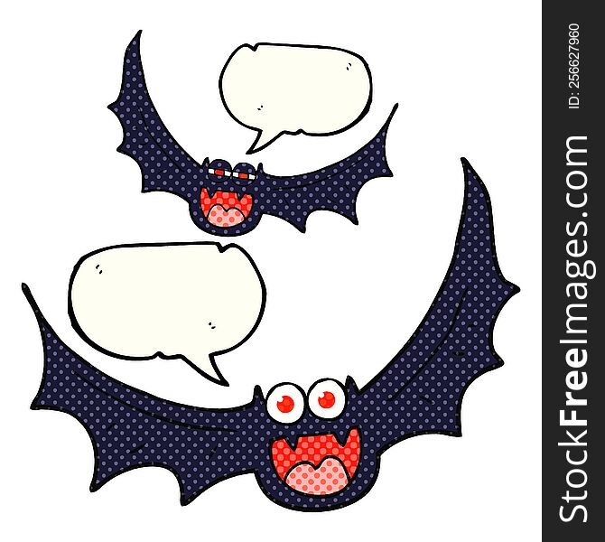 Comic Book Speech Bubble Cartoon Halloween Bats