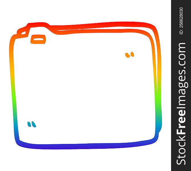 rainbow gradient line drawing of a cartoon paper file