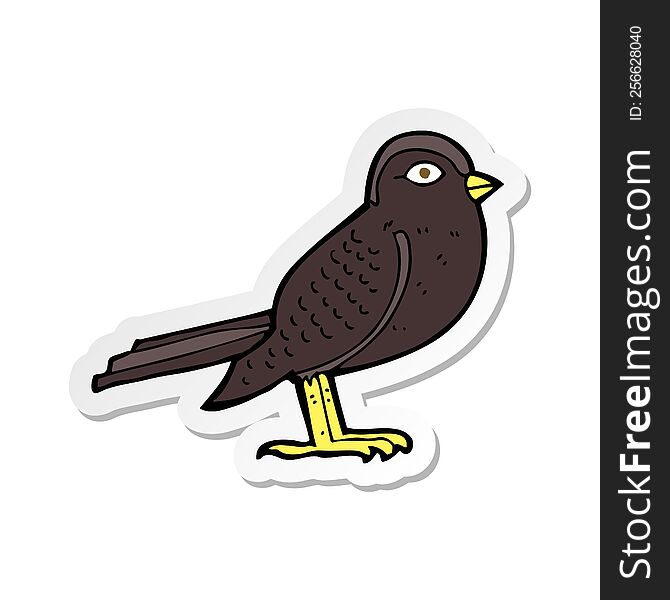 sticker of a cartoon garden bird