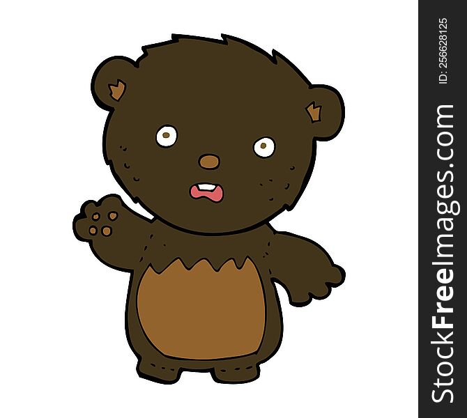 cartoon worried black bear
