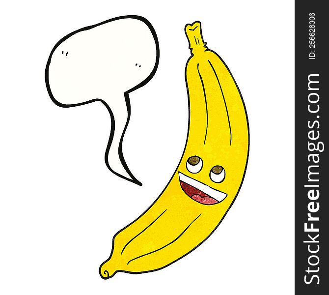 Speech Bubble Textured Cartoon Banana
