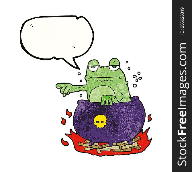freehand speech bubble textured cartoon halloween toad