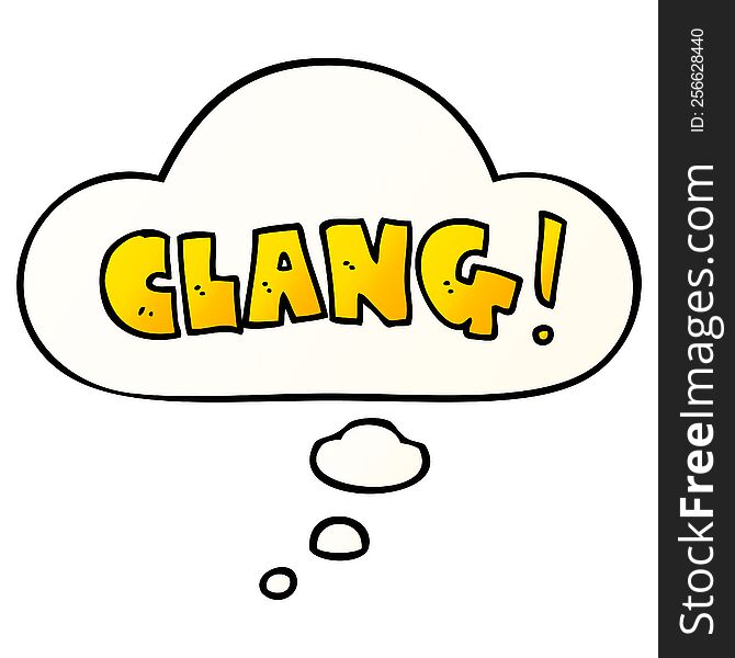 Cartoon Word Clang And Thought Bubble In Smooth Gradient Style