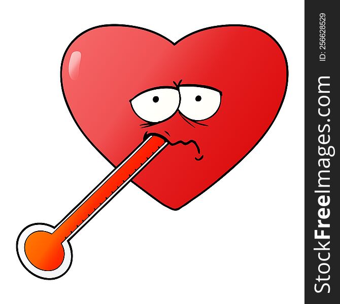 cartoon love sick heart. cartoon love sick heart