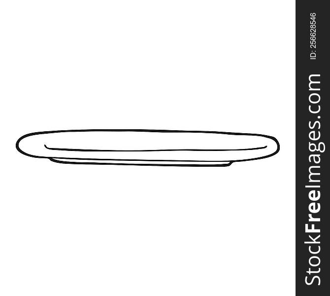 Black And White Cartoon Empty Plate