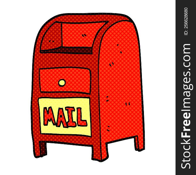 freehand drawn cartoon mail box