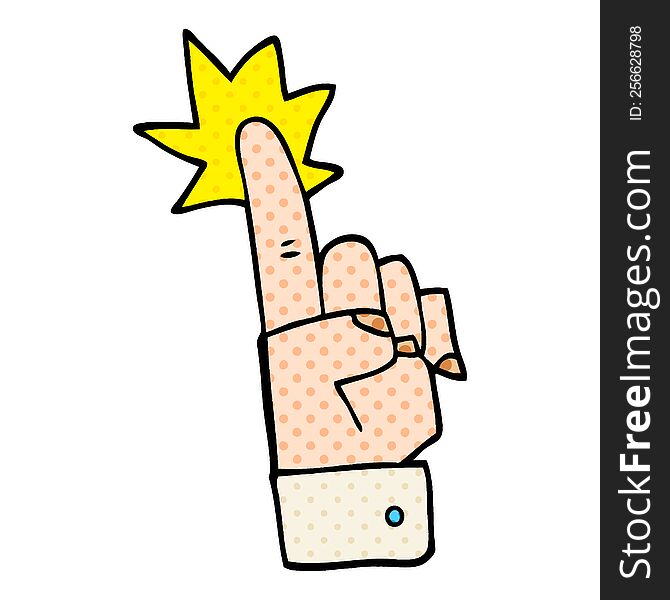 cartoon doodle pointing hand