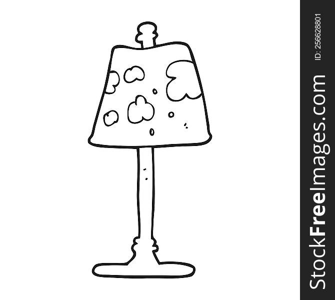 black and white cartoon lamp