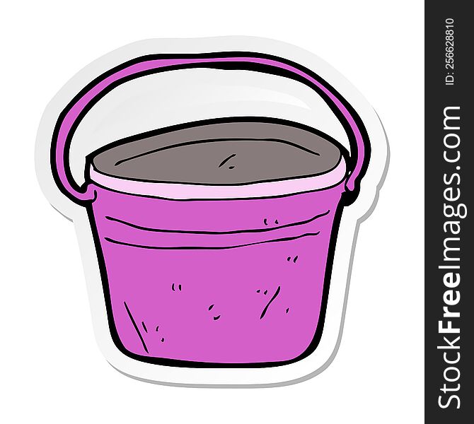 sticker of a cartoon metal bucket