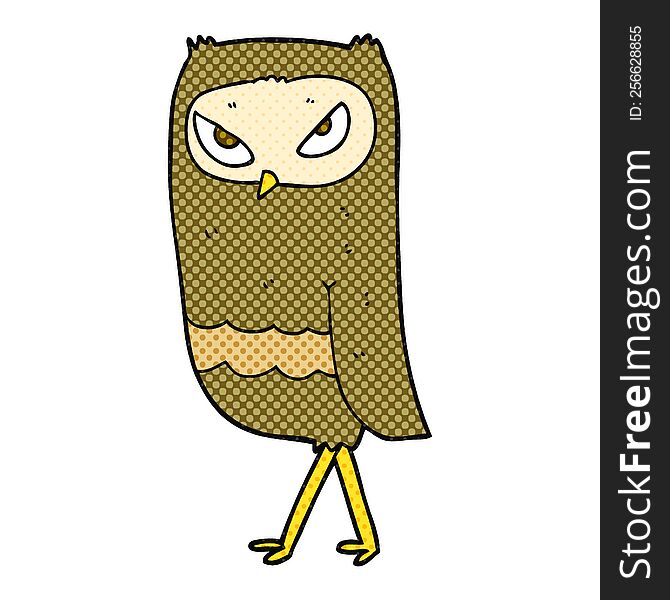 freehand drawn cartoon owl