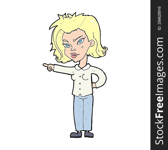 cartoon woman pointing