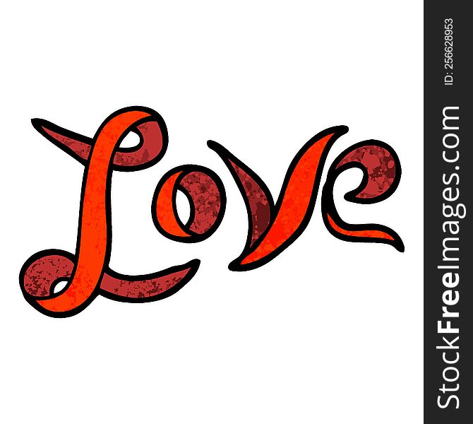grunge textured illustration cartoon love banner