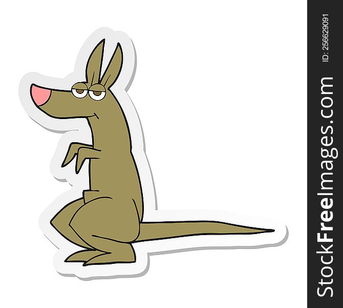 sticker of a cartoon kangaroo