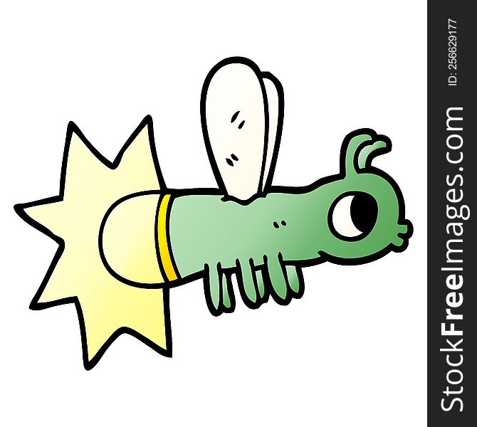 cartoon doodle glow bug