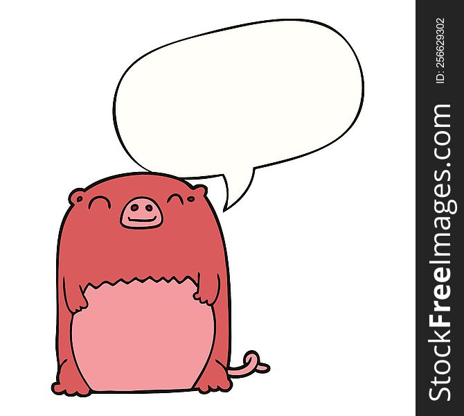 cartoon creature with speech bubble. cartoon creature with speech bubble