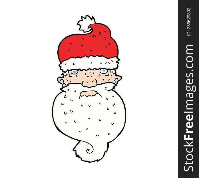 cartoon grim santa face