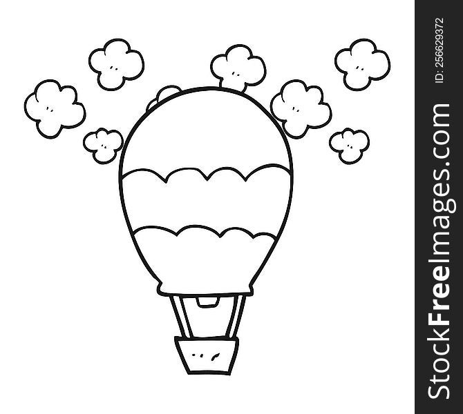 Black And White Cartoon Hot Air Balloon