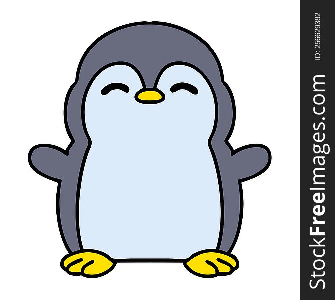 cartoon of a cute little penguin