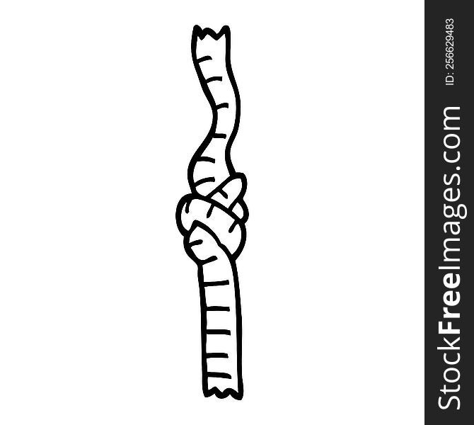 Black And White Cartoon Knotted Rope