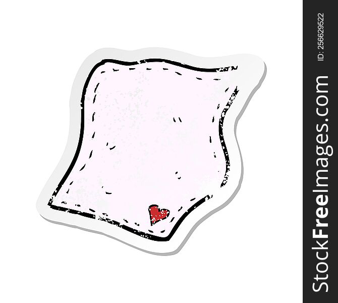 retro distressed sticker of a cartoon handkerchief