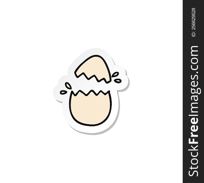 Sticker Of A Hatching Egg Cartoon