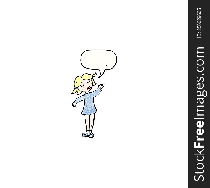 Pretty Blond Girl With Speech Bubble