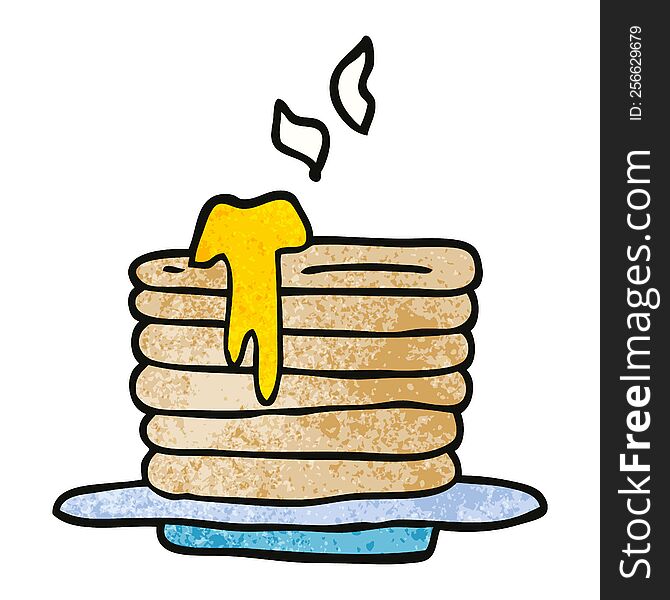 cartoon doodle stack of pancakes