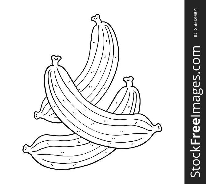 black and white cartoon bananas