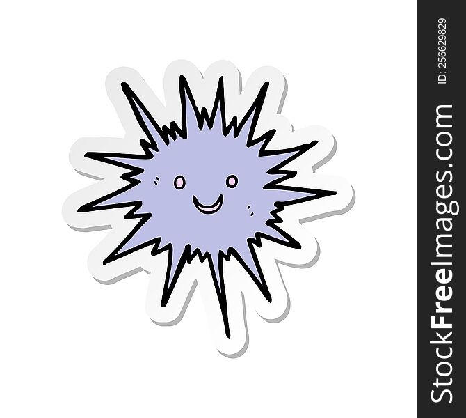 Sticker Of A Cartoon Sea Urchin