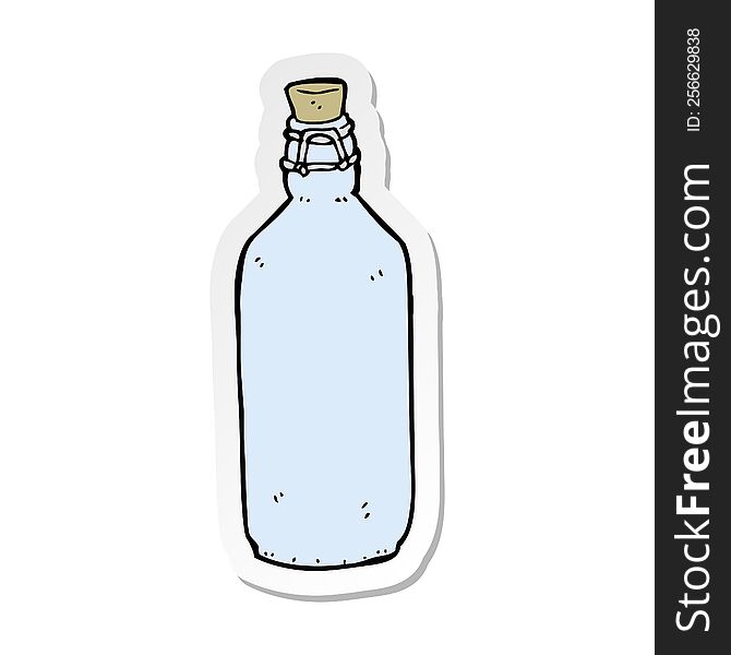 Sticker Of A Cartoon Traditional Bottle