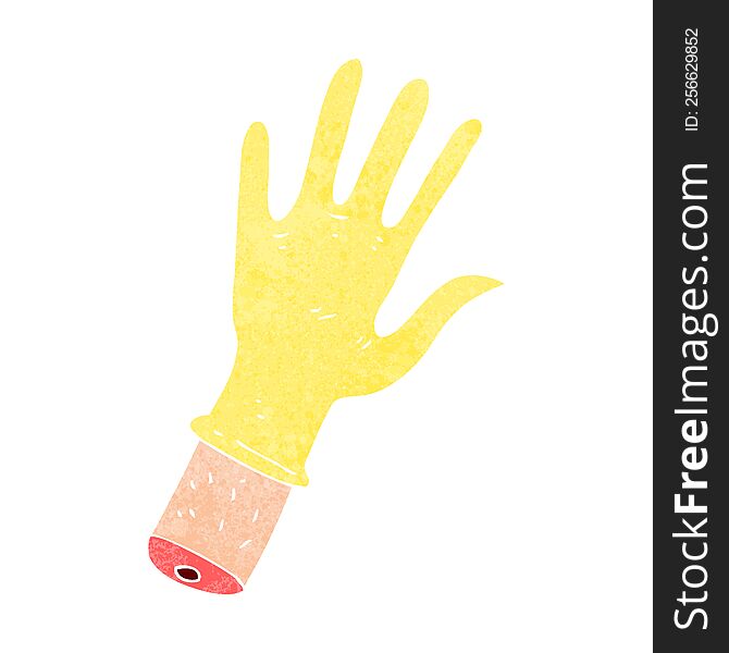 Cartoon Hand With Rubber Glove