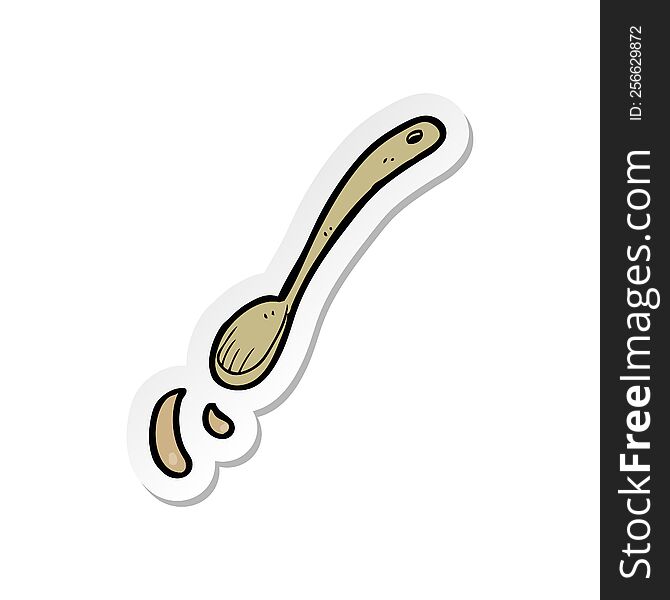 sticker of a cartoon spoon