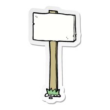 Sticker Of A Cartoon Signpost Royalty Free Stock Images