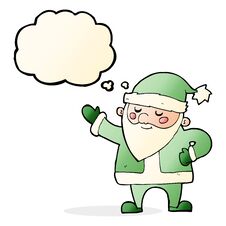 Cartoon Santa Claus With Thought Bubble Stock Image